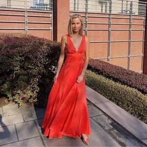 Antonio Melani Davina Size 0 NWT Mandarin Orange Sleeveless Low Back Gown